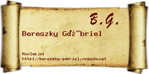 Bereszky Gábriel névjegykártya